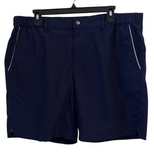Criquet Mens XXL Navy Blue Woven Nylon Stretch Golf Shorts NWT